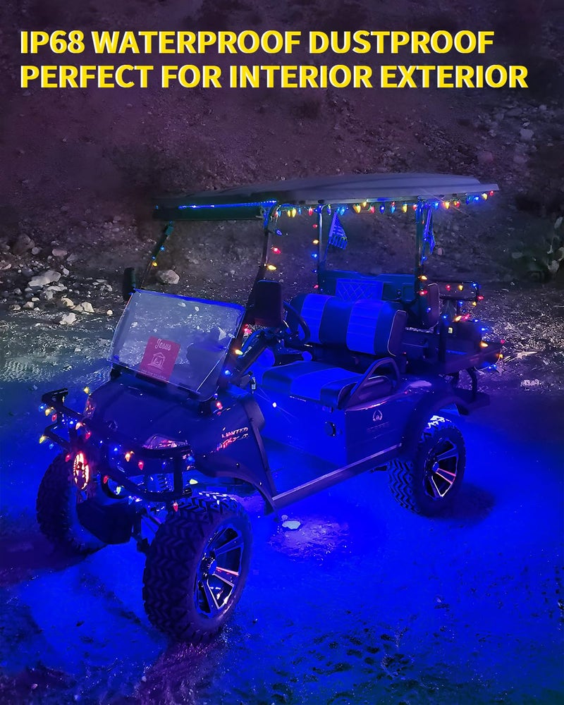 YM EBright YM E-Bright Blue Led Strip Lights for Cars, 30CM Waterproof Car Underglow Lights Motorcycles Golf Cart Boat Decoration Led Interior Exterior Lights Strip,DC-12V,Pack of 4 - Image 2